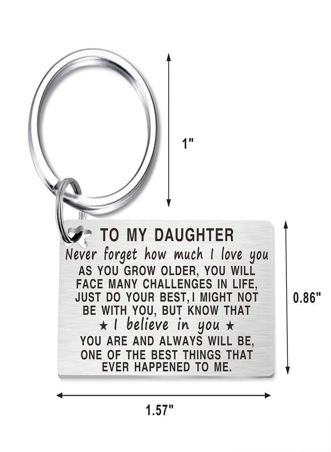 TANWIH Gifts for Daughter - Metal Engraved Daughter Keychain - Daughters Birthday Graduation Keychain Gifts from Mom Dad - Image 4